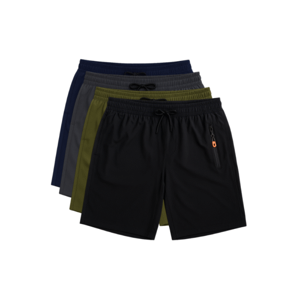 Kit 6 Bermudas DryFit Premium Performance, Secagem rápida, Bolso com Zíper e Ajuste Anatômico